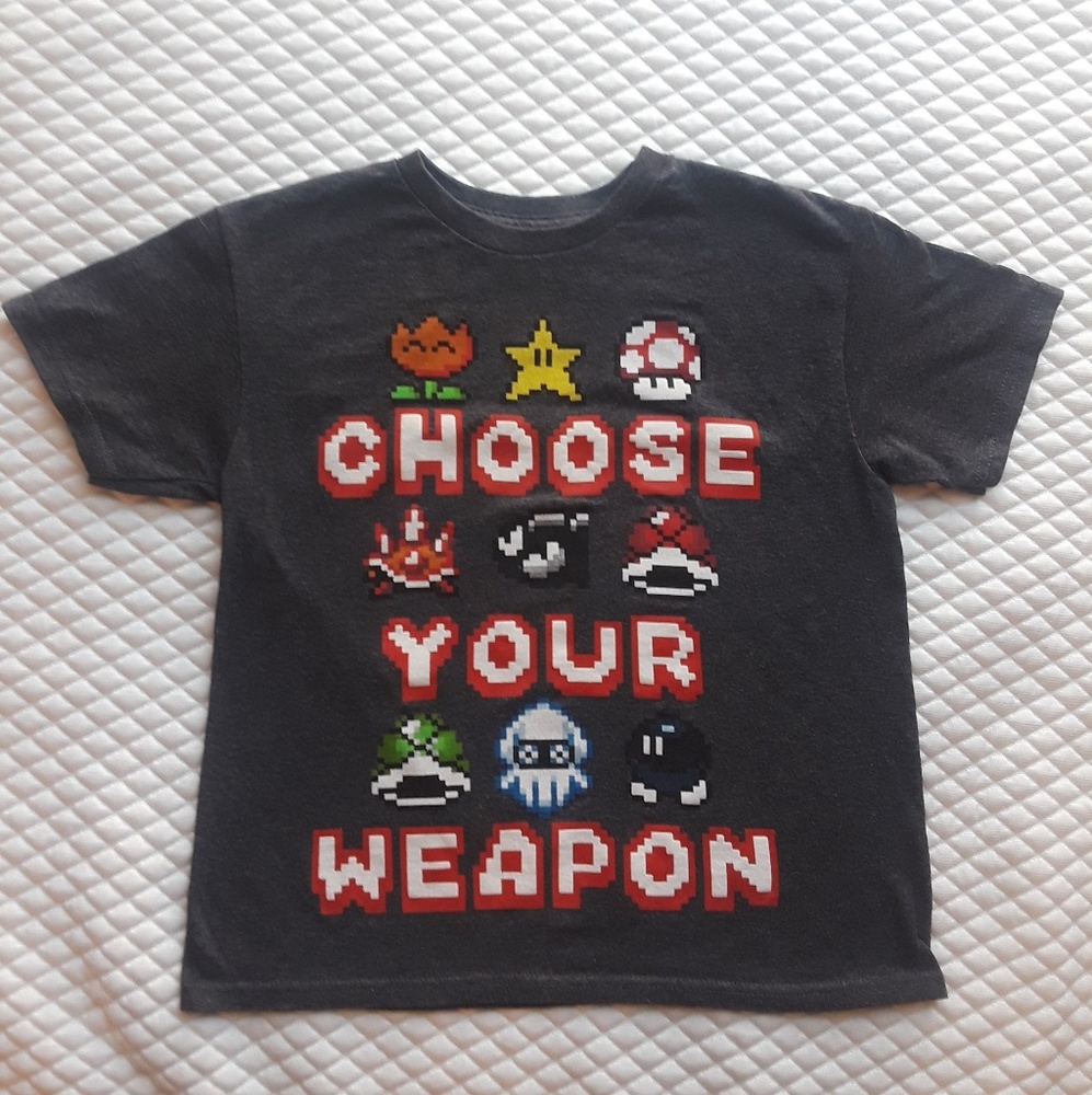 Nintendo, Mario Maker: Boys S Dark Grey T Shirt